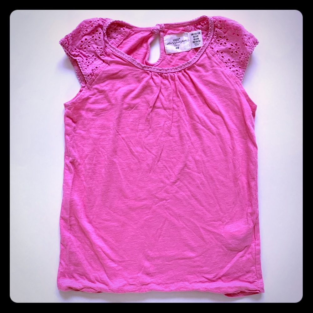 4/$18, H&M girls top with embroidered sleeves